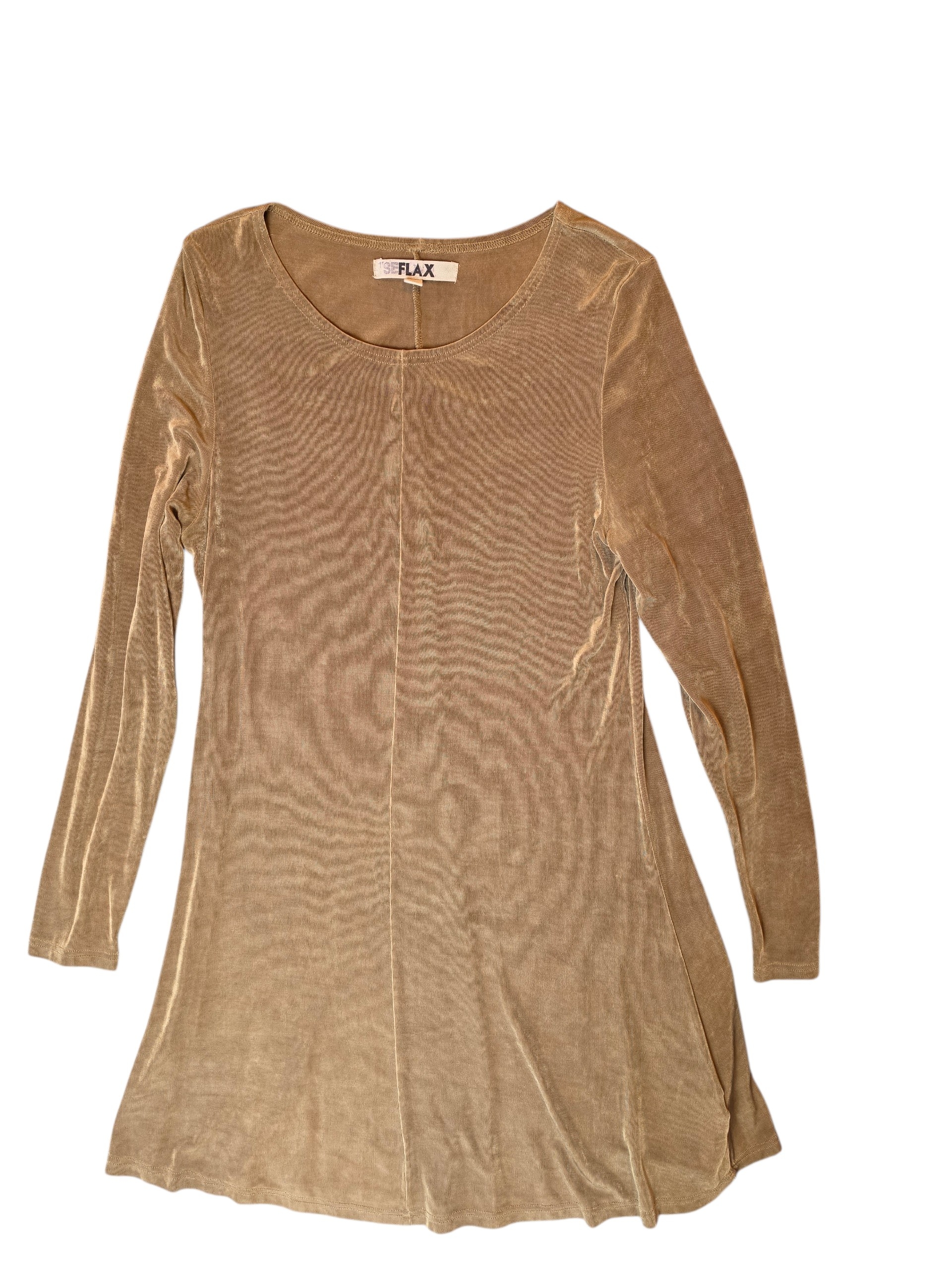 Flax By Jeanne Engelhart Dress Womans Small Tan Bohemian Hippie Neutral Outdoor